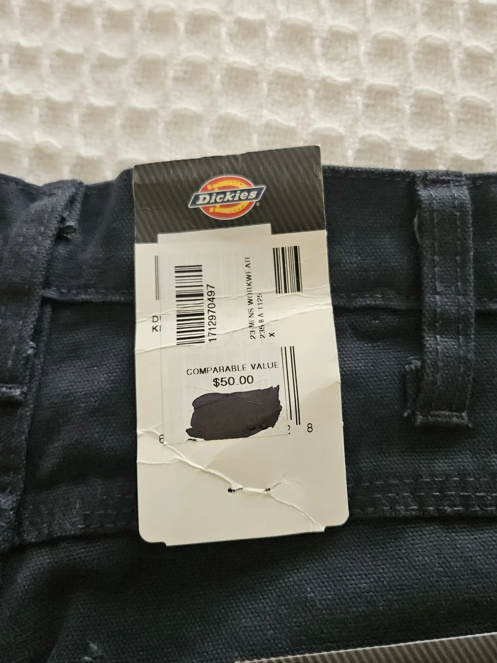 Dickies Men's Blue Canvas Cotton Blend Relaxed Straight Carpenter Pants 32x32